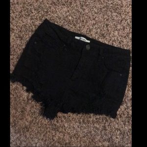 Black jean shorts